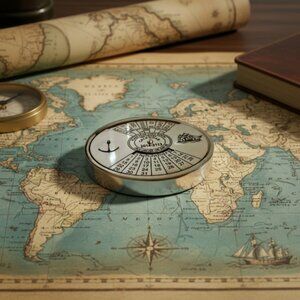 Vintage 100 year perpetual Calendar with Nautical Design